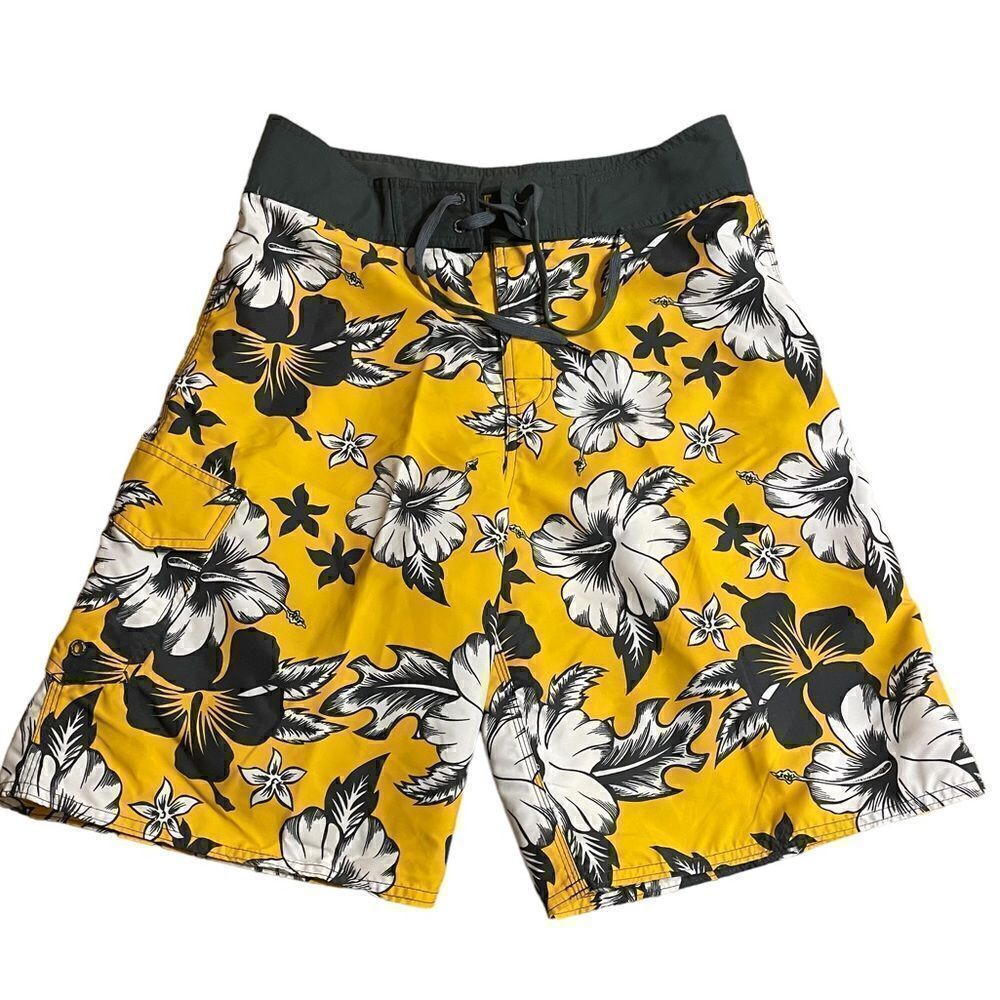 Kirra by PacSun Tropical Yellow and Grey Board Shorts NWT